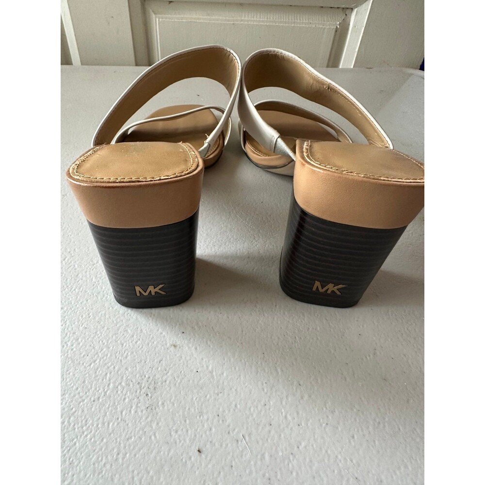 NWOT Michael Kors MK Women's Glenda Double Leather Straps Slide Mule Sandals 9M - Picture 3 of 8